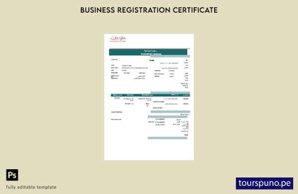 listo para imprimir plantilla de plantilla de Word y PDF de licencia industria 1